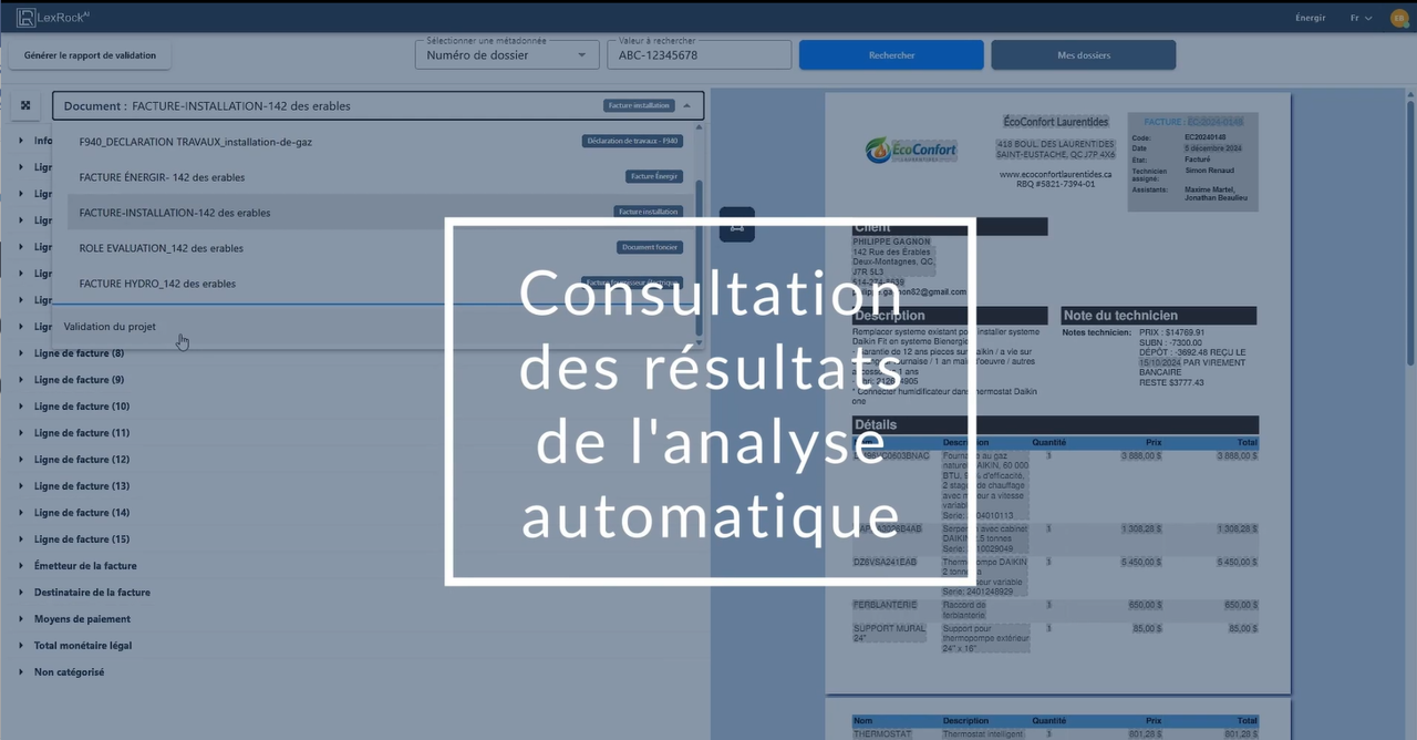 Extraction d’informations importantes dans LR Studio