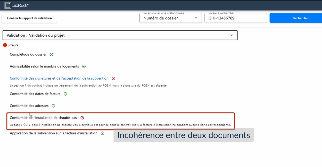 Validation croisée entre documents dans LR Studio